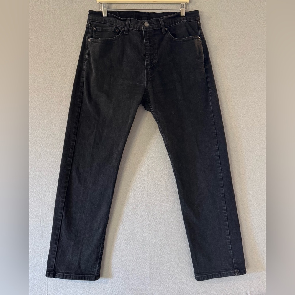 Levi's Men's Black/Dark Gray 505 Straight leg Jeans labeled 36 x30? See pics‎